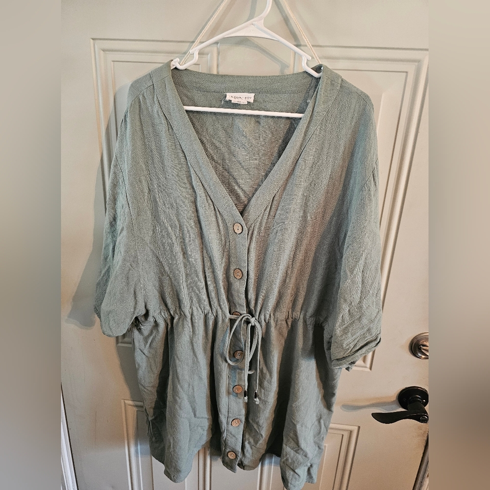 Chic Soul Sage Button-Down Shirt